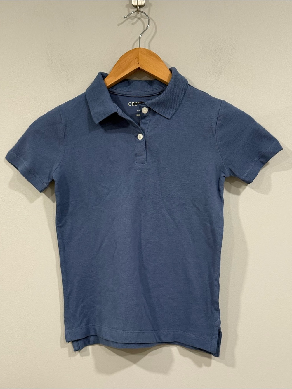 Girl's J. Crew Crewcuts Blue Pique Polo Shirt 6-7 NWT
